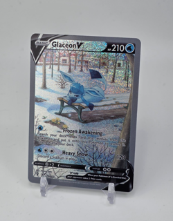 Custom SPARKLING HOLO Glaceon V Card Pokemon Card READ DESCRIPTION BELOW - Image 1