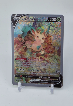 Custom SPARKLING HOLO Leafeon V Card Pokemon Card READ DESCRIPTION BELOW - Image 1