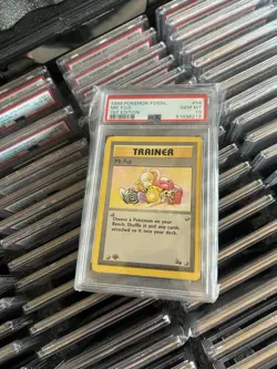 Pokemon TCG Mr. Fuji 1st Edition Non-Holo Card 58/62 Fossil 1999 PSA 9 *RARE* - Image 1