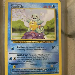 SQUIRTLE **Shadowless** Pokemon Card 63/102 - 1st Edition Rare Base Set ~ MINT! - Image 1