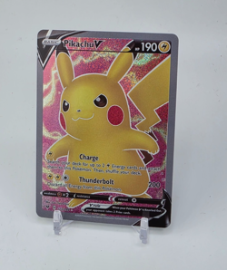 Custom SPARKLING HOLO Pikachu V Card Pikachu Pokemon Card READ DESCRIPTION BELOW - Image 1
