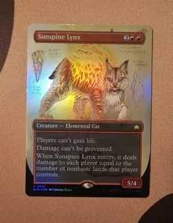MTG Sunspine Lynx (Borderless) x1 NM *FOIL* from Bloomburrow - Image 1