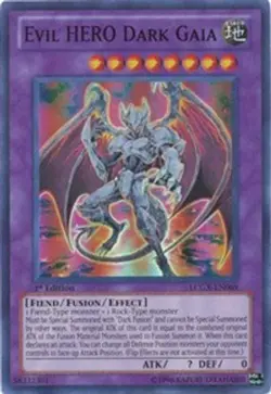 Evil HERO Dark Gaia - 1st Edition Legendary Collection 2 HP YuGiOh - Image 1