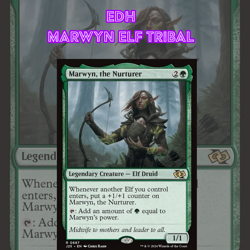 EDH - Marwyn Elf Tribal, MTG Commander Deck, Mono Green, Bracket 2 - Image 1