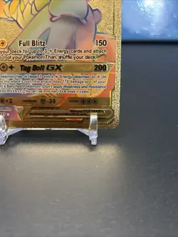 Pokemon Pikachu & Zekrom GX Tag Team Gold Foil 184/181 Rainbow Fan Art - Image 4