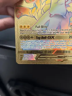 Pokemon Pikachu & Zekrom GX Tag Team Gold Foil 184/181 Rainbow Fan Art - Image 5