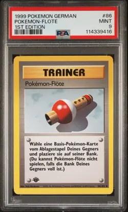 1999 Pokemon GERMAN 1st Edition Base Set Pokemon Flote-Flute 86/102 PSA 9 MINT - Image 1