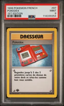 1999 Pokemon FRENCH 1st Edition Base Set Pokedex 87/102 PSA 9 MINT - Image 1