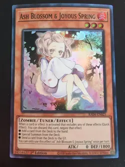 ASH BLOSSOM & JOYOUS SPRING - ALTERNATE ART SUPER RARE RA04-EN025 YUGIOH! NM - Image 1