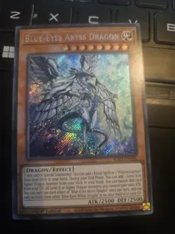 YUGIOH Secret Rare Blue-Eyes Abyss Dragon RA01-EN016 1st Edition - Image 1