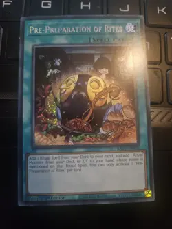 Yugioh Pre-Preparation of Rites RA01-EN055 Secret Rare 1st Edition NM - Image 1