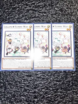 Yugioh 3x Lollipo Yummy Way JUSH-EN021 Rare 1st Edition Near Mint - Image 1