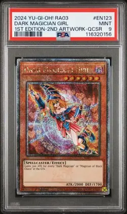 YuGiOh! Dark Magician Girl - RA03-EN12 - QCSR - 2th Art Work - PSA 9 - Image 1