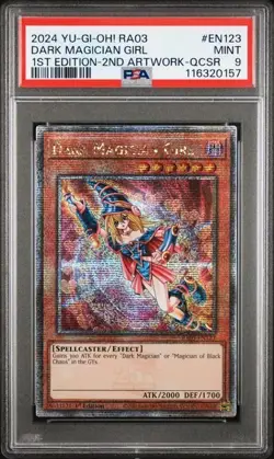 YuGiOh! Dark Magician Girl - RA03-EN12 - QCSR - 2th Art Work - PSA 9 - Image 1