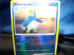 Prinplup 58/130 STAMPED Diamond & Pearl Reverse Holo Pokemon Card 2007 EX+/NM- - Image 2