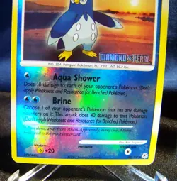 Prinplup 58/130 STAMPED Diamond & Pearl Reverse Holo Pokemon Card 2007 EX+/NM- - Image 3