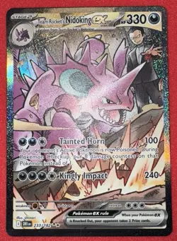 Pokemon TCG Team Rockets Nidoking EX Holo Card 233/182 Destined Rivals Series - Image 1