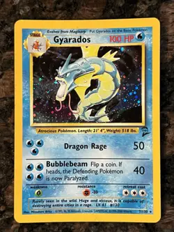Pokemon Base Set 2 Gyarados Holo Card 7/130 - Image 1