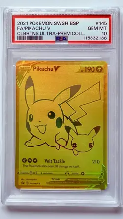 Pikachu v SWSH145 GoldPromo Holo Card PSA 10 Gem Mint - US Seller - Image 1