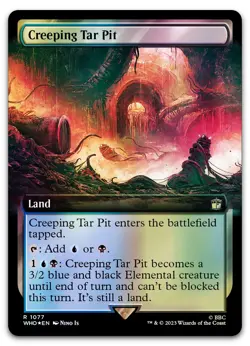 Creeping Tar Pit (Extended Art) (Surge Foil) #1077 (NM) Doctor Who WHO Magic MTG - Image 1
