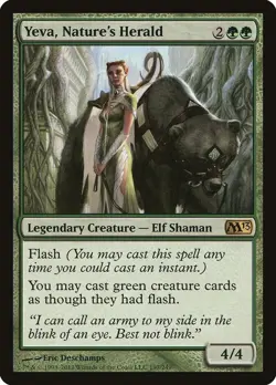 MTG Yeva, Nature's Herald - Magic 2013 (M13) Rare NM #197 - Image 1