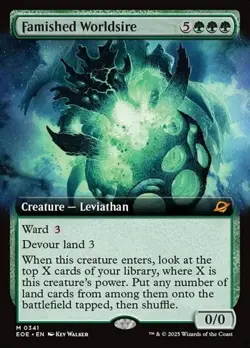 Famished Worldsire - Foil Extended Art EOE NM MTG - Image 1