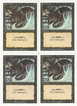 MTG Dark Ritual x4 Revised Edition Common NM/LP Playset - Image 1
