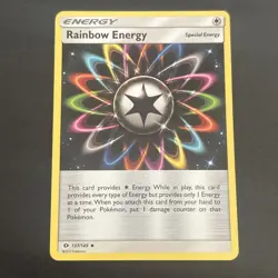 Rainbow Energy 137/149 Regular Uncommon SM Base Set Pokemon TCG LP 2017 - Image 1