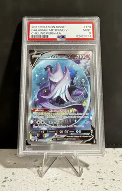 2021 POKEMON SWORD & SHIELD CHILLING REIGN FULL ART/GALARIAN ARTICUNO V PSA 9 - Image 1