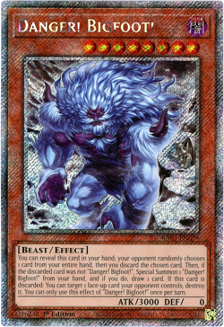 YuGiOh! Danger! Bigfoot! Alternate - RA03-EN019 Platinum Secret Rare 1st Edition - Image 1