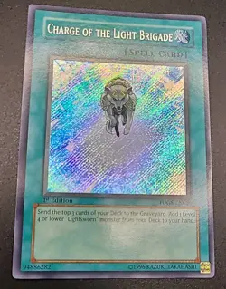 Yugioh Charge of the Light Brigade TDGS-EN089 Secret Rare 1st Edition LP - Image 1