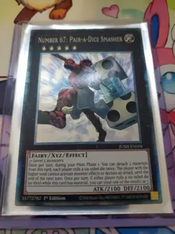 YuGiOh - Number 67: Pair-A-Dice Smasher - JUSH-EN058 - Collectors - 1st - NM - Image 1