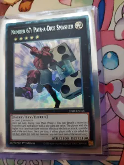 YuGiOh - Number 67: Pair-A-Dice Smasher - JUSH-EN058 - Collectors - 1st - NM - Image 3