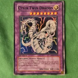 **Cyber Twin Dragon - CRV-EN035 - 1st Edition - Ultra Rare - Yugioh GX NM** - Image 1