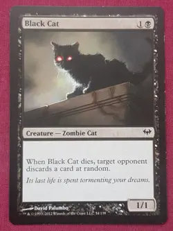 Magic The Gathering DARK ASCENSION BLACK CAT black card MTG - Image 1