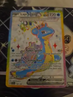Pokemon TCG Lapras EX Stellar Crown Holo Card 158/142 Sv07 NM - Image 1