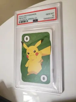 PSA 10 Pokemon Pikachu Uno Japanese Back Green 2020 Card #0 - Image 1