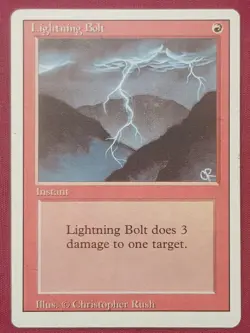 Magic The Gathering REVISED EDITION LIGHTNING BOLT red card MTG - Image 1