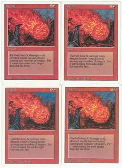 MTG Fireball x4 Revised Edition Common MP Playset - Image 1