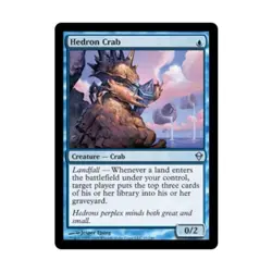 WOTC MtG Zendikar Hedron Crab (U) (Foil) EX - Image 1