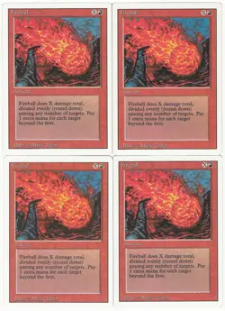 MTG Fireball x4 Revised Edition Common NM/LP Playset - Image 1