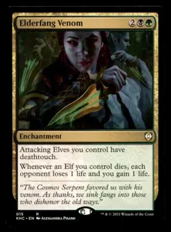 MTG Elderfang Venom LP Light Play Kaldheim Commander - Image 1
