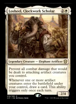 MTG Losheel, Clockwork Scholar LP Light Play Commander 2021 - Image 1
