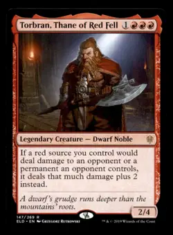 MTG Torbran, Thane of Red Fell LP Light Play Throne of Eldraine - Image 1
