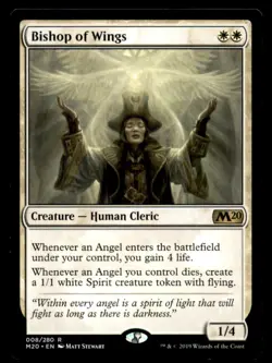 MTG Bishop of Wings LP Light Play Core Set 2020 - Image 1