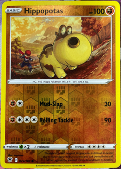 Hippopotas Reverse Holo - 079/189 - Astral Radiance Pokemon 2022 - Image 1