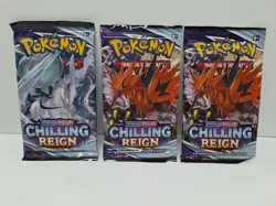 Pack Art Set of (5) Pokemon TCG Sword & Shield Chilling Reign Booster Packs NEW - Image 1