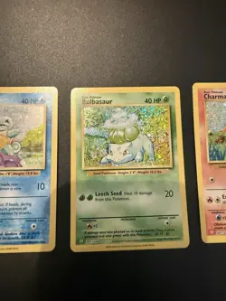 Pokemon TCG Base Set Bulbasaur, Squirtle, Charmander , Holo - Image 4