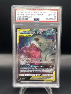 2019 Pokemon Sun and Moon Unified Minds M Sableye/Tyranitar GX Tag Team PSA 10 - Image 1