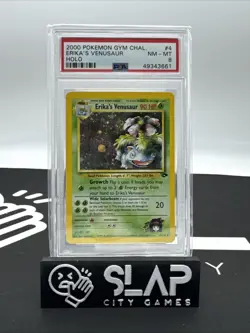 2000 Erika’s Venusaur 4/132 Gym Challenge Holo Rare PSA 8 Pokemon TCG SWIRL - Image 1
